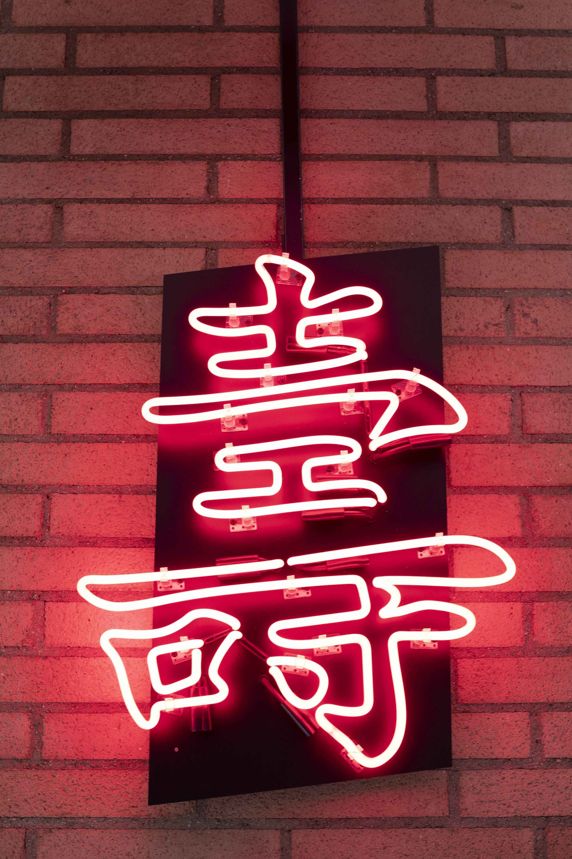 A neon Chinese symbol meaning “longevity” hangs in George Shannon”s office at USC, where he's a professor of gerontology.